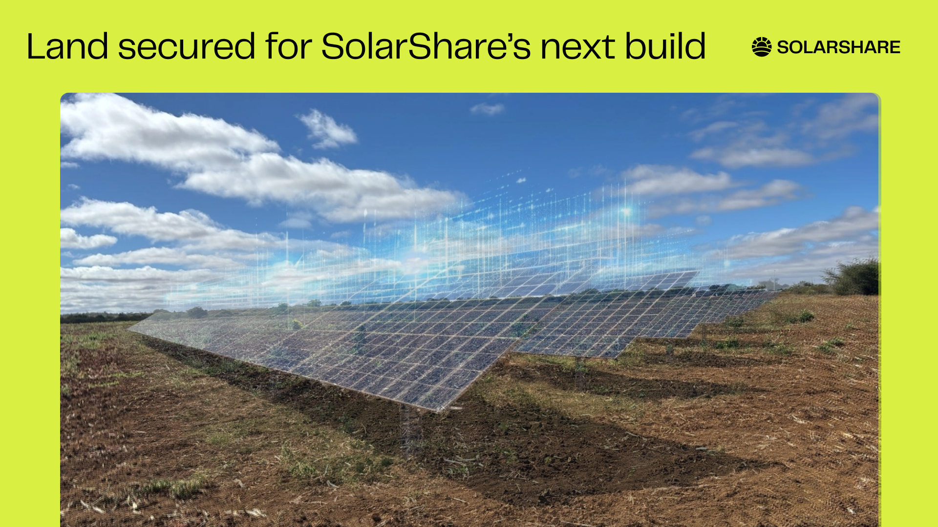a picture of the plot of land on which SolarShare is planning to build its next solar farm