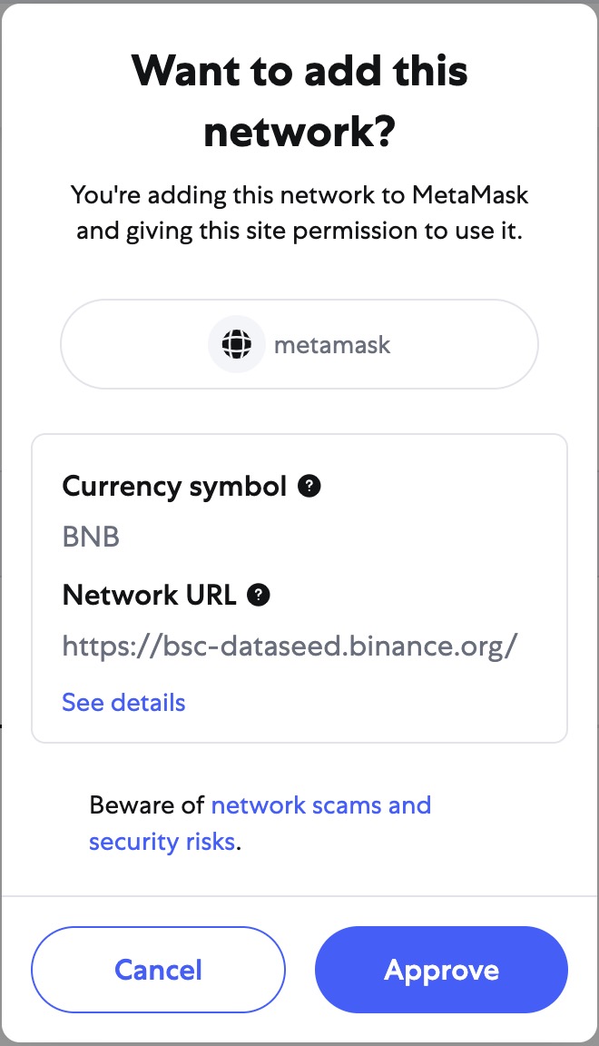 Add correct network